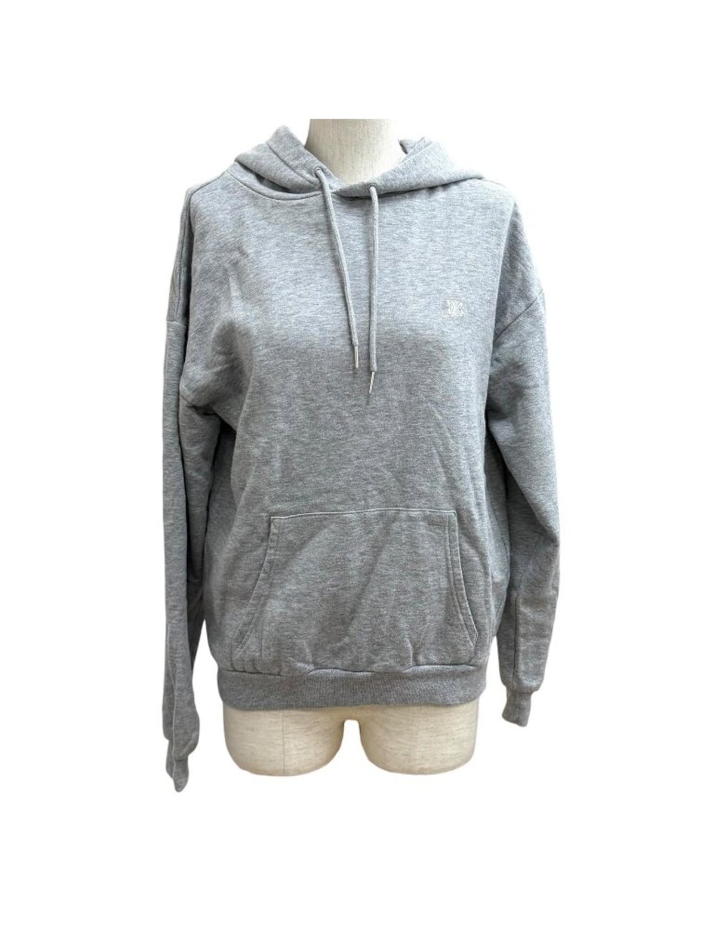Celine Cotton Cashmere Blend Loose Fit Triomphe Embroidery Hoodie Gray